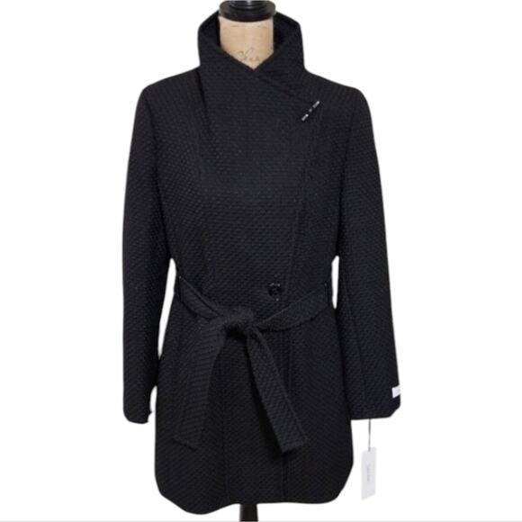 Calvin Klein nubby basketweave shawl collar‎ coat ladies size large new!!! - Picture 2 of 8